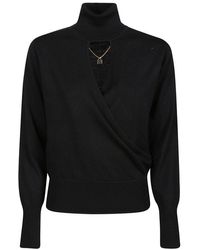 Elisabetta Franchi - Long-sleeved Cut-out Knitted Top - Lyst