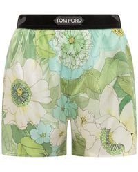 Tom Ford - Shorts With Floral Decoration - Lyst