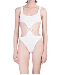 Mc2 Saint Barth - Crinkle Laurel Cut Out One Piece Swimsuit - Lyst