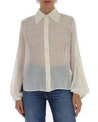 Saint Laurent Semi Sheer Shirt - White