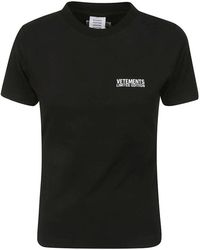 Vetements - Embroidered Logo Fitted T-Shirt - Lyst
