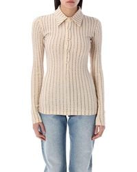 The Attico - Rinhestones Polo Shirt - Lyst