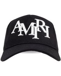 Amiri Ma Logo Leather Baseball Cap in Black for Men | Lyst