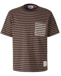 Thom Browne - Striped Crewneck T-shirt - Lyst