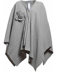 Ermanno Scervino - Floral Detailed Asymmetric Hem Cape - Lyst