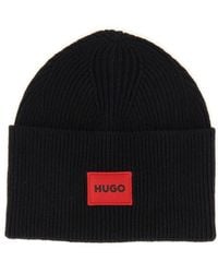 BOSS - Logo-patch Ribbed Beanie - Lyst