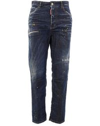 DSquared² - Paint Splatter Printed Distressed Jeans - Lyst