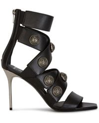 Balmain - Logo Button Embellished Strappy Sandals - Lyst