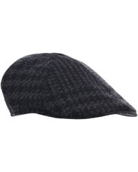 Tagliatore - Houndstooth Patterned Logo Plaque Cap - Lyst