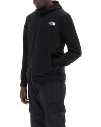 The North Face - Logo Embroidered Zip-up Hoodie - Lyst