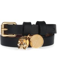 Alexander McQueen Double Wrap Skull Bracelet - Black