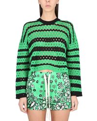 RED Valentino - Red Crocheted Knitted Crewneck Jumper - Lyst