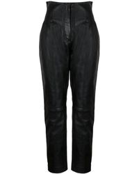 Alberta Ferretti Leather Pants - Black