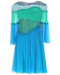 Alberta Ferretti Multicolour Silk Dress - Blue