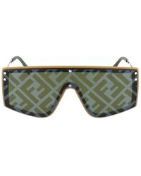 Fendi Monogram Mask Frame Sunglasses - Green