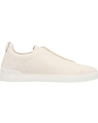 ZEGNA - Triple Stitch Round Toe Sneakers - Lyst