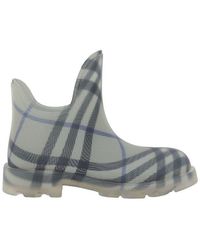 Burberry - Marsh Checked Square-toe Ankle Boots - Lyst