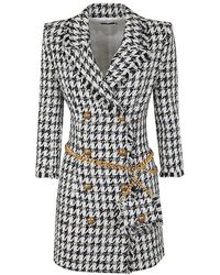 Elisabetta Franchi - Houndstooth-pattern Blazer Dress - Lyst