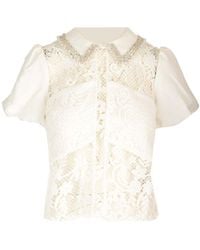 Self-Portrait - Lace Shirt - Lyst