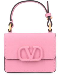 Valentino Vlogo Plaque Mini Tote Bag - Pink