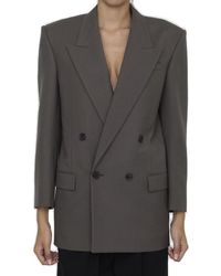 Saint Laurent - Double-Breasted Oversized Jacket - Lyst