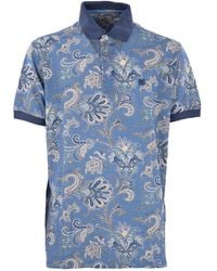 Etro - Cotton Polo Shirt With Decorative Pattern - Lyst