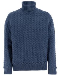Fedeli - Long Sleeved Roll-Neck Cable Knit Jumper - Lyst