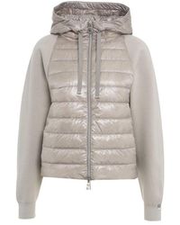 Herno - Knitted-panel Padded Hooded Jacket - Lyst