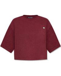 Acne Studios - Face Logo Patch Cropped T-shirt - Lyst