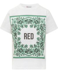 RED Valentino - Red Logo Printed Crewneck T-shirt - Lyst