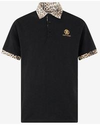 Roberto Cavalli - Polo With Jaguar Print Details - Lyst