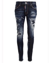 DSquared² - Super Twinky Distressed Straight Leg Jeans - Lyst