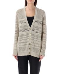 Ralph Lauren - Collection Sequined Open-knit Buttoned Cardigan - Lyst