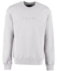 A_COLD_WALL* - Logo Embroidered Cotton Sweatshirt - Lyst