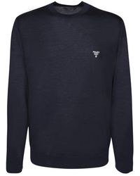 Prada - Long-sleeved Crewneck Knitted Jumper - Lyst
