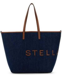 Stella McCartney - Eco Logo Lettering Denim Tote Bag - Lyst