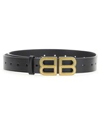 Balenciaga Bb Plaque Hourglass Belt - Black