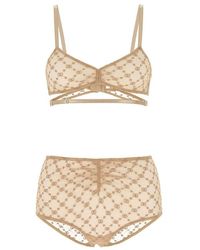 Gucci - GG Star Embroidered Tulle Lingerie Set - Lyst