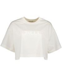 Moncler - Embellished Logo Embroidery Cropped T-shirt - Lyst