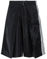 Y-3 - Stripe Detailed Layered Effect Shorts - Lyst