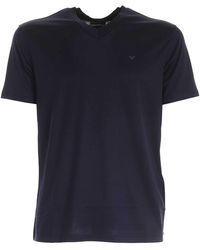 Emporio Armani Men's Underwear, Genuine Cotton V-neck T-shirt 3-pack in  Black for Men - Lyst
