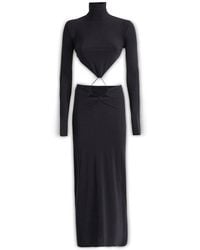 Amazuìn - Roll Neck Cut Out Midi Dress - Lyst