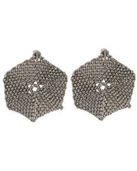 Brunello Cucinelli - Metallic Hexagonal Earings With Beads Embellishments - Lyst