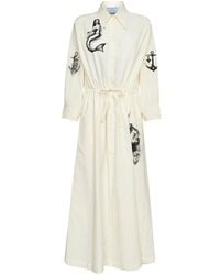 Prada - Printed Cotton Shirt Dress - Lyst
