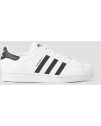 Mens Shoes Trainers Low-top trainers adidas Leather White & Black Superstar Trainers for Men 