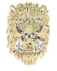 Gucci - Crystal Embellished Lion Ring - Lyst