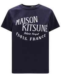 Maison Kitsuné - Logo Printed Crewneck T-shirt - Lyst