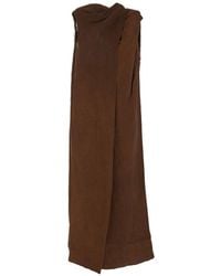 Uma Wang - Draped Sleeveless Midi Dress - Lyst