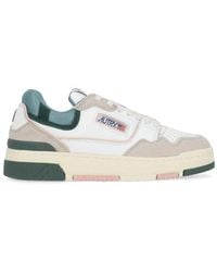 Autry - Clc Sneakers In White And Leather With Beige Suede - Lyst