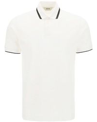 Z Zegna Stripe Detailed Polo Shirt - White
